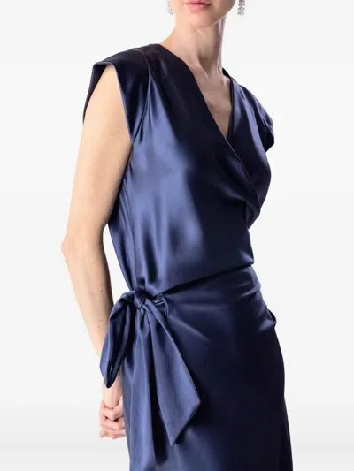 Peter Cohen Wrap-around Asymmetrical Dress In Blue