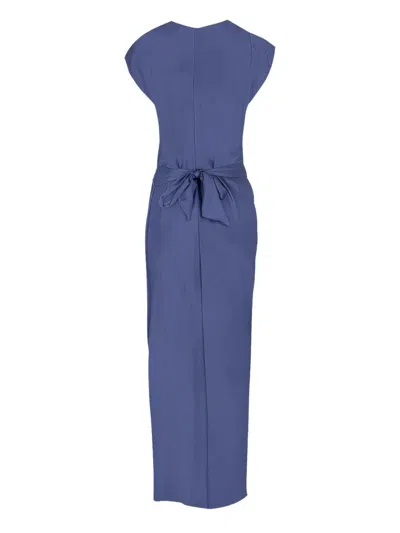 Peter Cohen Wrap-around Asymmetrical Dress In Blue