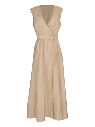 Acler Hepworth Belted Sleeveless Maxi Dress In Neutral