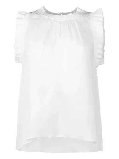 Christy Lynn Bonnie Ruffled Sleeveless Top In White