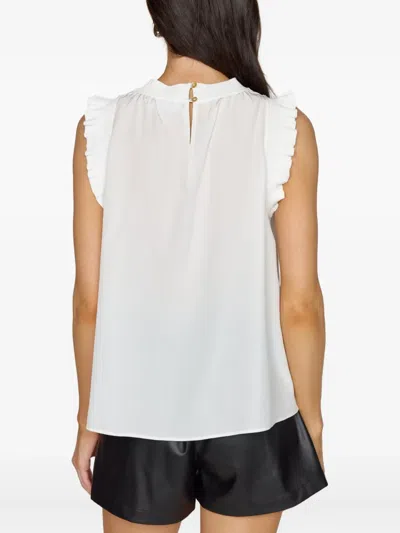 Christy Lynn Bonnie Ruffled Sleeveless Top In White