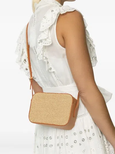 Mansur Gavriel Camera Woven Leather Bag In Neutral