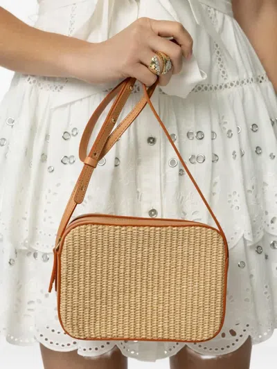 Mansur Gavriel Camera Woven Leather Bag In Neutral