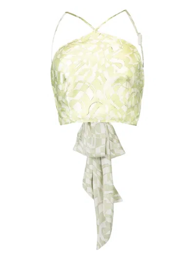 Alexis Nali Abstract-print Halterneck Top In Multi