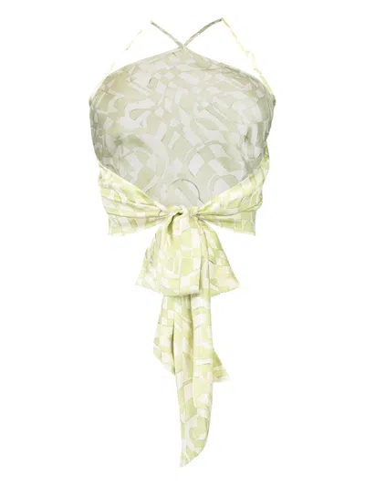 Alexis Nali Abstract-print Halterneck Top In Multi