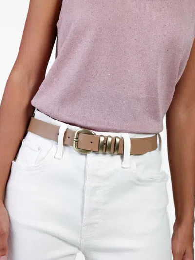 Eleventy Three-loop Leather Belt In Brown