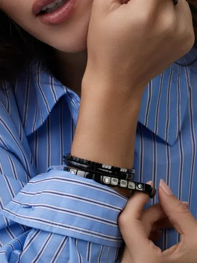 Roberto Demeglio 18k White Gold And Ceramic Bracelet In Black