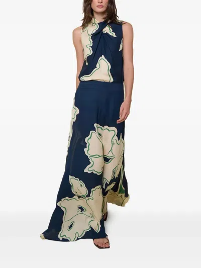 Johanna Ortiz Magia Flamenca Floral-print Maxi Skirt In Black