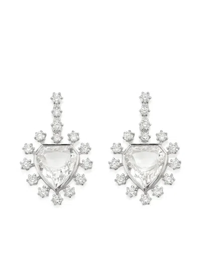 Robinson Pelham 14k Yellow Gold Diamond Heart Mini Earrings In Metallic