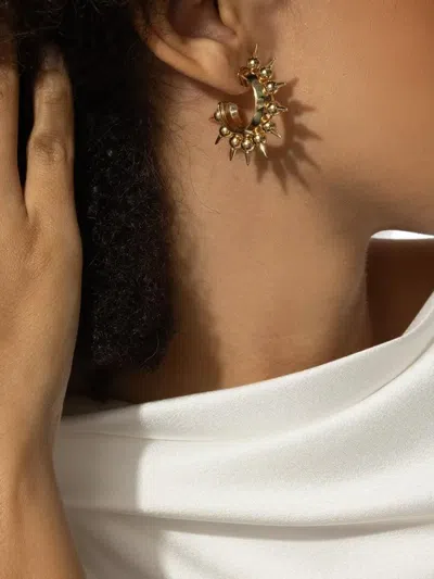 Brooks Brothers 18k Yellow Gold Spiked Muse Earrings In Gold