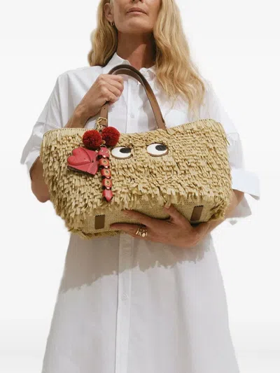 Anya Hindmarch Cherry-charm Pom-pom Keyring In Red