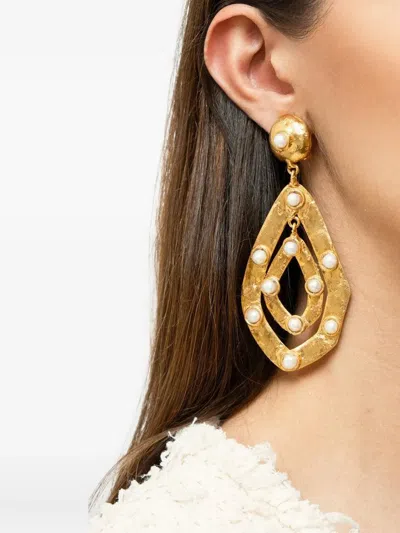Sylvia Toledano Ava Pearl-embellished Earrings In Gold