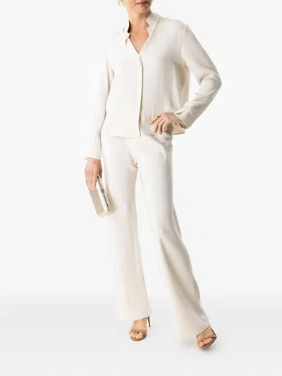Peter Cohen Bias-cut Wide-leg Trousers In White