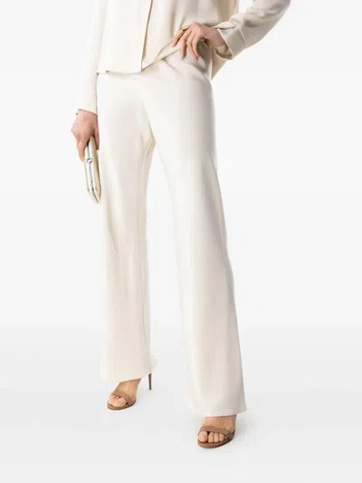 Peter Cohen Bias-cut Wide-leg Trousers In White