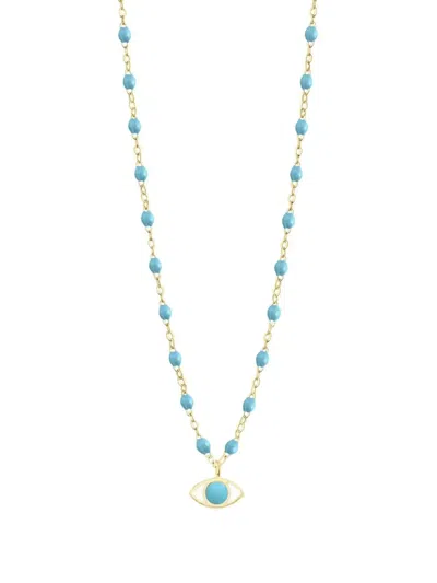 Gigi Clozeau 18k Yellow Gold Beaded Necklace In Blue