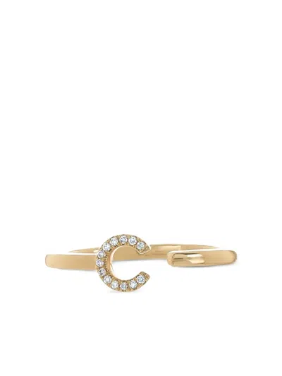 Dana Rebecca Designs 14k Yellow Gold C Single Initial Diamond Ring In Gold