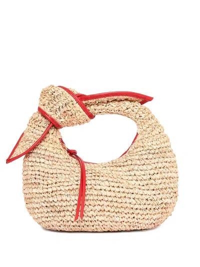 Poolside The Josie Knot Raffia Top-handle Bag In Neutral
