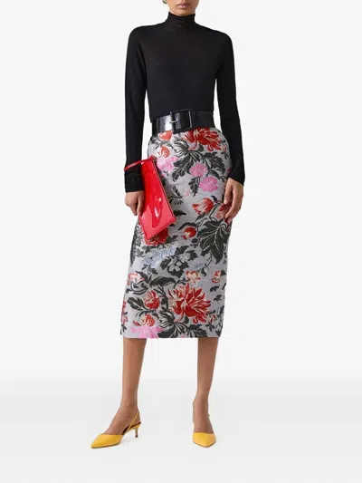 Carolina Herrera Sheer Turtleneck Top In Black