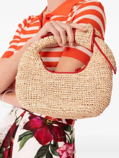 Poolside The Josie Knot Raffia Top-handle Bag In Neutral