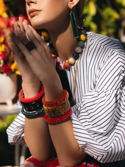 Mark Davis 18k Yellow Gold Citrine Bangle In Brown