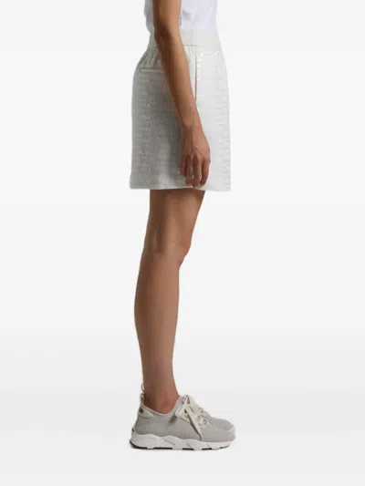 Peserico Sequin Striped Mini Skirt In White