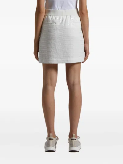 Peserico Sequin Striped Mini Skirt In White