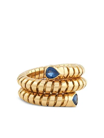 Marina B 18k Yellow Gold Sapphire Trisola Ring In Gold