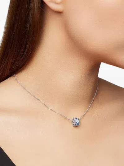 Fullord 18k White Gold Ghost Diamond And Sapphire Necklace In Silver
