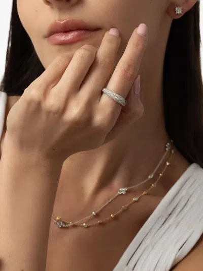 Kwiat 18k White Gold Diamond Cobblestone Band Ring In Silver