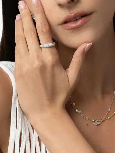 Kwiat 18k White Gold Diamond Cobblestone Band Ring In Silver