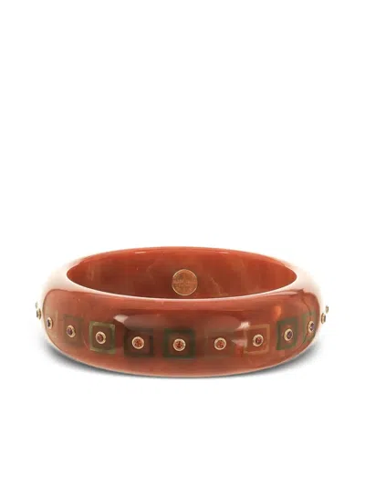 Mark Davis 18k Yellow Gold Spessartite Garnet Bangle In Brown