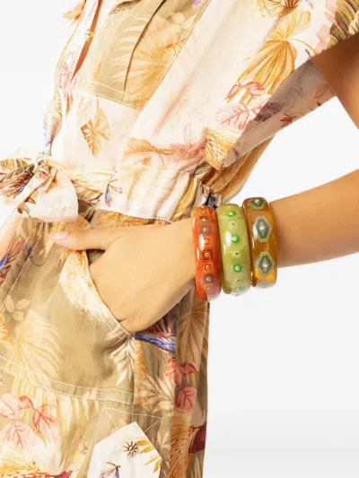 Mark Davis 18k Yellow Gold Spessartite Garnet Bangle In Brown