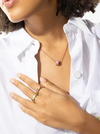 Fullord 18k Rose Gold Ghost Multi-stone Pendant In Pink