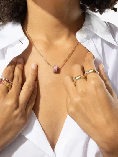 Fullord 18k Rose Gold Ghost Multi-stone Pendant In Pink