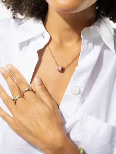 Fullord 18k Rose Gold Ghost Multi-stone Pendant In Pink