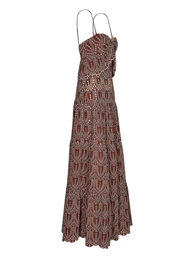 Johanna Ortiz Entre Flechas Embroidered-details Maxi Dress In Multi