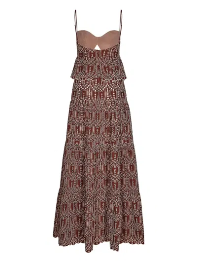 Johanna Ortiz Entre Flechas Embroidered-details Maxi Dress In Multi