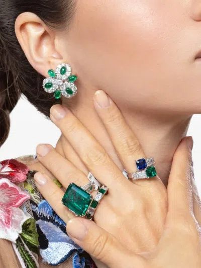 Fantasia By Deserio Cluster Earrings In Green