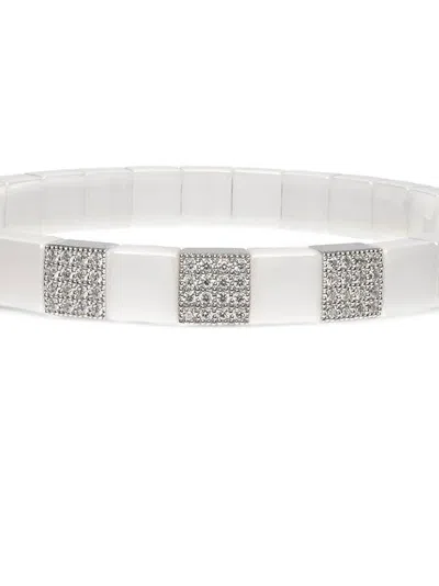 Roberto Demeglio 18k White Gold Scacco Bracelet In Silver