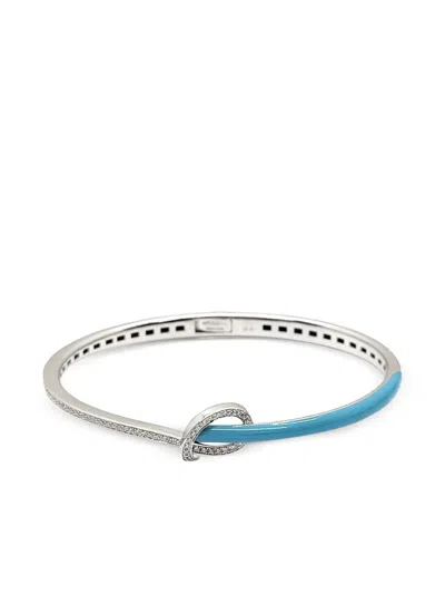 Andreoli 18k White Gold Knot Diamond Bracelet In Silver