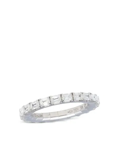 Roberto Demeglio 18k White Gold Extensible Diamond Stretch Ring In Metallic