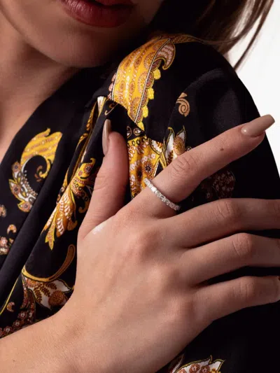 Roberto Demeglio 18k White Gold Extensible Diamond Stretch Ring In Metallic