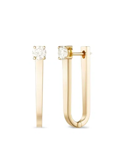 Melissa Kaye 18k Gold Aria Diamond Hoop Earrings In Gold