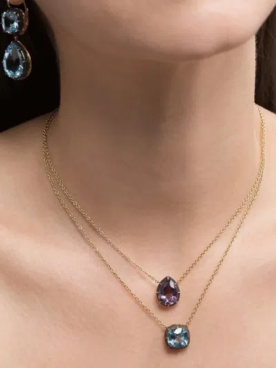 Fred Leighton 18k Yellow Gold Topaz Necklace In Blue