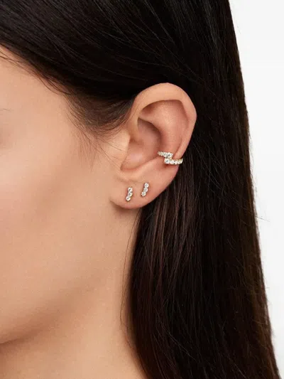 Melissa Kaye 18k Yellow Gold Diamond Triplet Stud Earrings In Gold