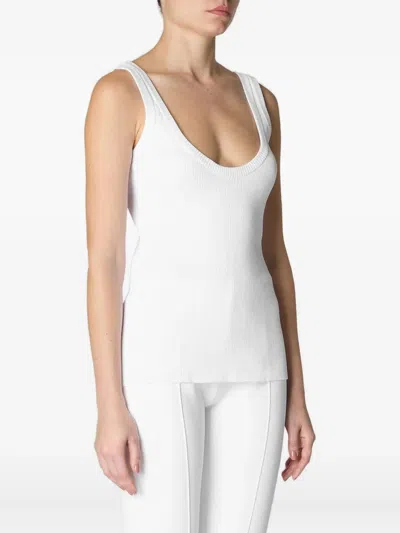 Del Core Scoop-neck Ribbed Tank Top In White