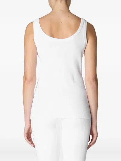 Del Core Scoop-neck Ribbed Tank Top In White