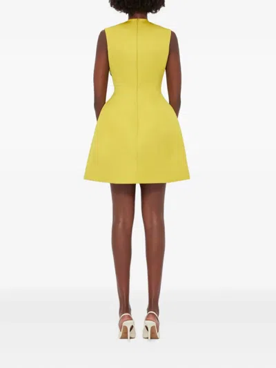 Leo Lin Floral-butterfly Mini Dress In Yellow