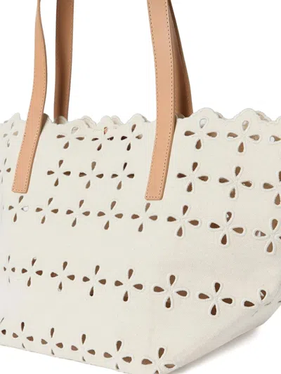 Loeffler Randall Easton Flower-cut Scalloped Shoulder Bag In White