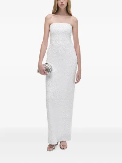 Simkhai Savia Sequin-embellished Strapless Gown In Neutral